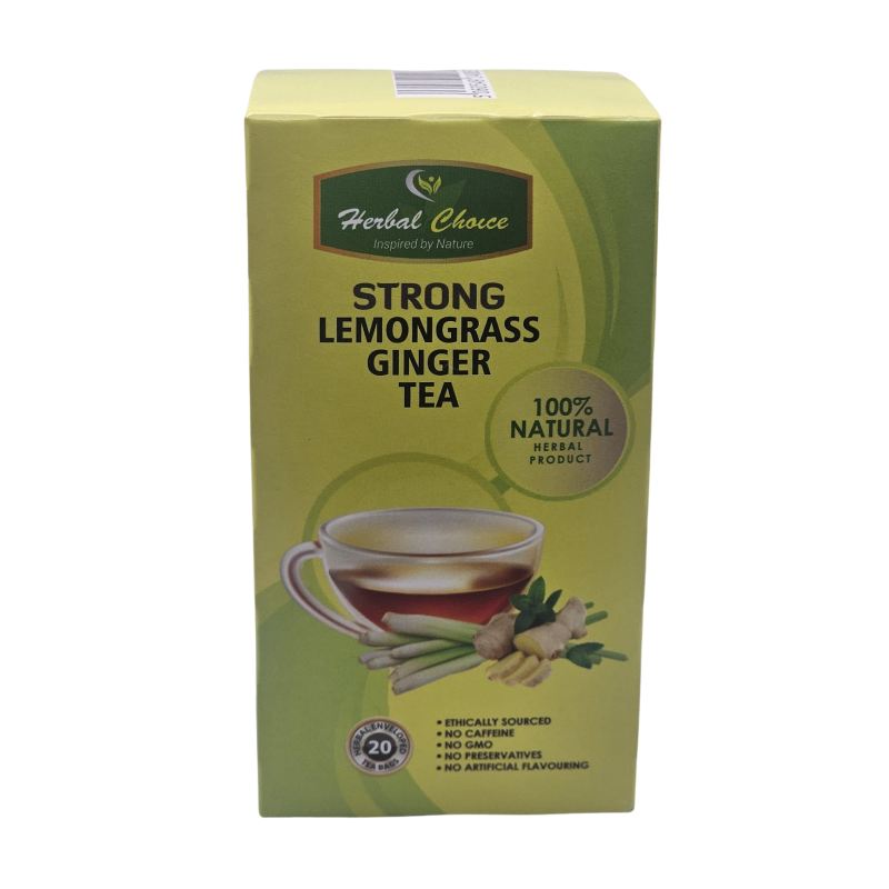 Strong Lemongrass Ginger Tea Herbal Choice Teas 20 Caffeine-Free Tea Bags