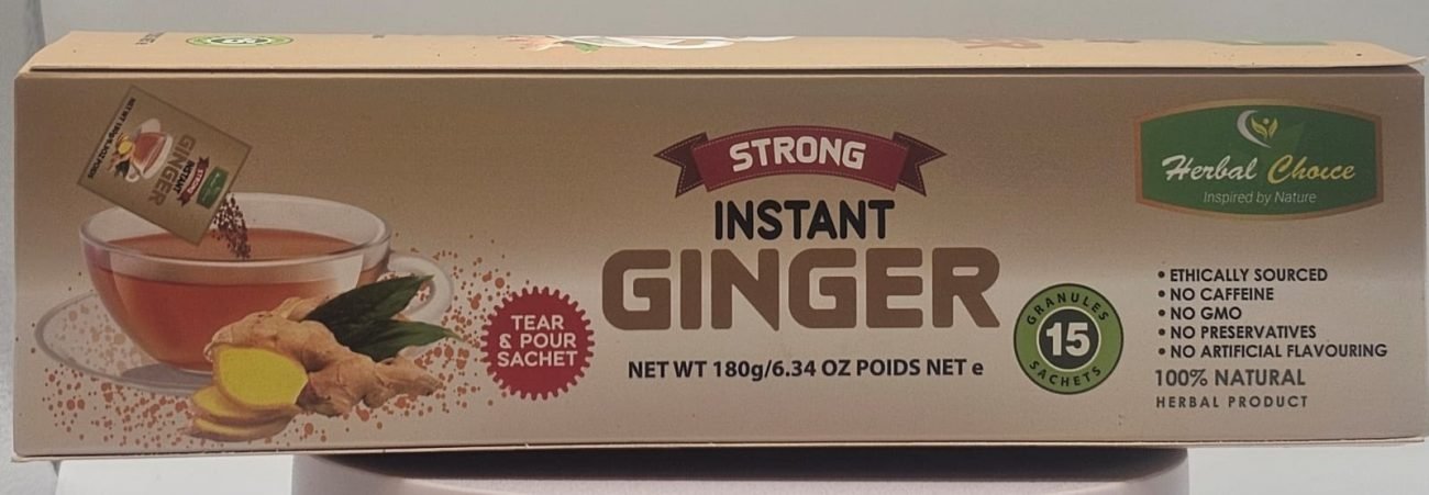 Herbal Choice Strong Instant Ginger with Honey Granules 15 sachets natural ginger drink